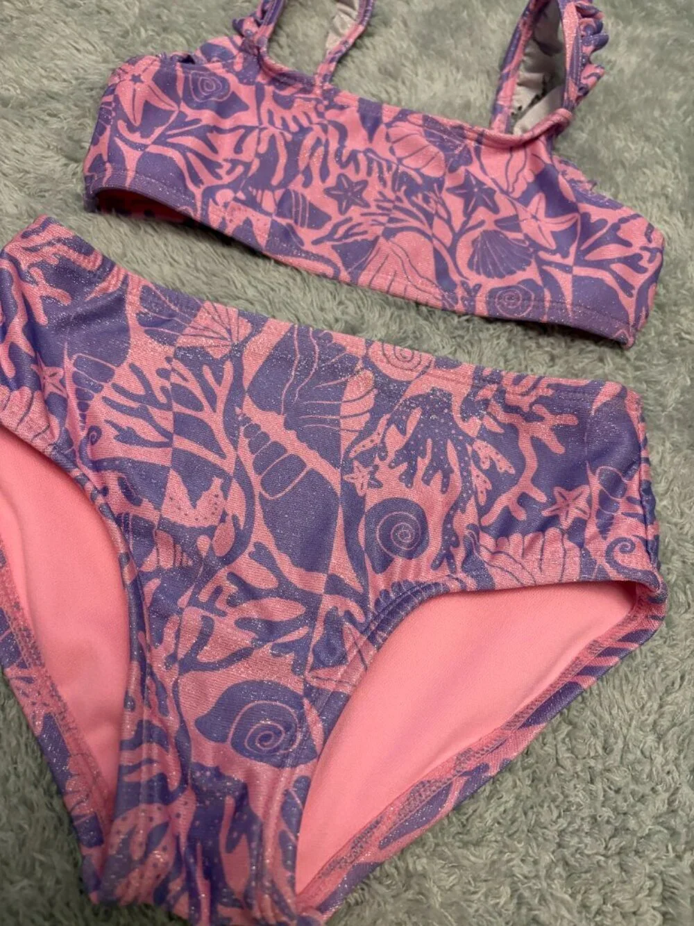 Cat & Jack Girl's 2 Piece Swimsuit Size XS (4/5)